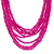 Wood beaded strand necklace, 'Cute Boho in Fuchsia' - Wood Beaded Strand Necklace in Fuchsia from Thailand (image 2e) thumbail