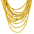 Wood beaded strand necklace, 'Cute Boho in Maize' - Wood Beaded Strand Necklace in Maize from Thailand (image 2e) thumbail