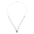 Gold plated amethyst and kyanite charm pendant necklace, 'Magical Dew' - Gold Plated Amethyst and Kyanite Charm Pendant Necklace (image 2a) thumbail