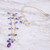 Gold plated amethyst and kyanite charm pendant necklace, 'Magical Dew' - Gold Plated Amethyst and Kyanite Charm Pendant Necklace (image 2b) thumbail