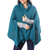 Cotton shawl, 'Chic Warmth in Teal' - Patterned Knit Cotton Shawl in Teal from Thailand (image 2c) thumbail