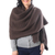 Cotton shawl, 'Chic Warmth in Espresso' - Patterned Knit Cotton Shawl in Espresso from Thailand (image 2c) thumbail