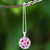 Sterling silver pendant necklace, 'Snowball' - Ringing Bell Sterling Silver Pendant Necklace in Red