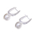 Cultured pearl drop earrings, 'Wintry Orbs' - Round Cultured Pearl Drop Earrings from Thailand