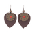 Carnelian and leather dangle earrings, 'Aurora Leaves' - Carnelian and Handcrafted Leather Dangle Earrings thumbail