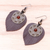 Carnelian and leather dangle earrings, 'Aurora Leaves' - Carnelian and Handcrafted Leather Dangle Earrings (image 2b) thumbail