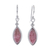 Rhodonite dangle earrings, 'Pink Perfection' - Natural Rhodonite Dangle Earrings Crafted in Thailand (image 2a) thumbail