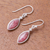 Rhodonite dangle earrings, 'Pink Perfection' - Natural Rhodonite Dangle Earrings Crafted in Thailand (image 2b) thumbail