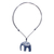 Halskette mit Keramikanhänger - Halskette mit blauem und weißem floralem Elefanten-Keramik-Anhänger