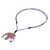 Ceramic pendant necklace, 'Garden Elephant' - Colorful Floral Elephant Ceramic Pendant Necklace