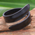 Leather wrap bracelet, 'Simple Caress in Black' - Modern Leather Wrap Bracelet in Black from Thailand