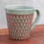 Celadon ceramic mug, 'Ginger Green Honeycomb' - Handcrafted Green Incised Celadon Ceramic Mug thumbail