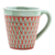 Celadon ceramic mug, 'Ginger Green Honeycomb' - Handcrafted Green Incised Celadon Ceramic Mug