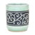 Celadon ceramic teacup, 'Kanok Tendrils' - Aqua Celadon Ceramic Teacup from Thailand