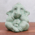 Celadon ceramic figurine, 'Ganesha and the Mouse' - Green Celadon Ceramic Ganesha Sculpture from Thailand