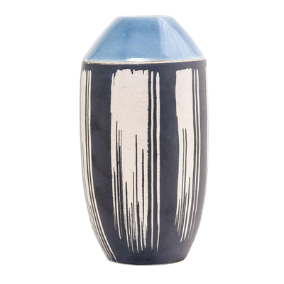 Celadon ceramic vase, 'Modern Garden' - Modern Celadon Ceramic Vase from Thailand