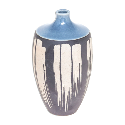 jarrón de cerámica celadón - Jarrón de cerámica Celadon en azul de Tailandia