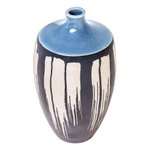 Celadon ceramic vase, 'Grey Cascade' - Celadon Ceramic Vase in Blue from Thailand