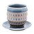 Celadon ceramic cup and saucer, 'Blue Falls' - Rain Motif Celadon Ceramic Cup and Saucer from Thailand (image 2a) thumbail