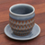 Celadon ceramic cup and saucer, 'Blue Falls' - Rain Motif Celadon Ceramic Cup and Saucer from Thailand (image 2b) thumbail