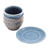 Celadon ceramic cup and saucer, 'Blue Falls' - Rain Motif Celadon Ceramic Cup and Saucer from Thailand (image 2e) thumbail