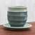Celadon ceramic cup and saucer, 'Verdant Comfort' - Celadon Ceramic Cup and Saucer in Green from Thailand thumbail