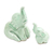 Celadon ceramic figurines, 'Mom and Baby' (pair) - Celadon Ceramic Elephant Figurines from Thailand(Pair) (image 2d) thumbail
