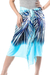 Cotton sarong, 'Lovely Mist' - Hand-Painted Cotton Sarong in Blue from Thailand