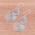 Silver dangle earrings, 'Vintage Suns' - Spiral Pattern Karen Silver Dangle Earrings from Thailand