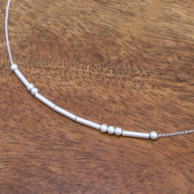 Halskette aus Sterlingsilber - Morsecode-Halskette aus Sterlingsilber mit Liebesmotiv