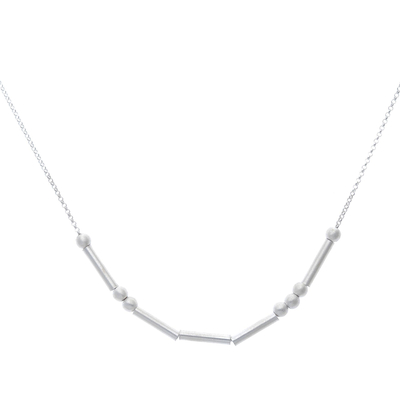 Collar de plata esterlina - Collar de plata de ley con código morse con temática de amor