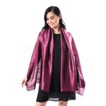 Silk scarf, 'Otherworldly in Plum' - Silk Wrap Scarf in Solid Plum from Thailand