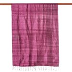 Silk scarf, 'Otherworldly in Plum' - Silk Wrap Scarf in Solid Plum from Thailand