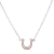 Rose gold accented sterling silver pendant necklace, 'Horseshoe Gleam' - Rose Gold Accented Sterling Silver Horseshoe Necklace (image 2e) thumbail