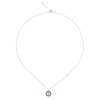 Gold Accented Sterling Silver Fleur-De-Lis Necklace