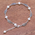 Cultured pearl link bracelet, 'Flying Free' - Thai Handcrafted Cultured Pearl Bracelet with Silver Wings
