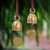 Brass ornaments, 'Golden Voice' (pair) - Handmade Brass Bell Ornaments from Thailand (Pair)