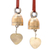 Brass ornaments, 'Golden Voice' (pair) - Handmade Brass Bell Ornaments from Thailand (Pair)