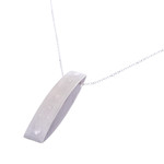 Sterling silver and wood pendant necklace, 'Modern Sliver' (2.9 inch) - Sterling Silver and Wood Pendant Necklace (2.9 In.)