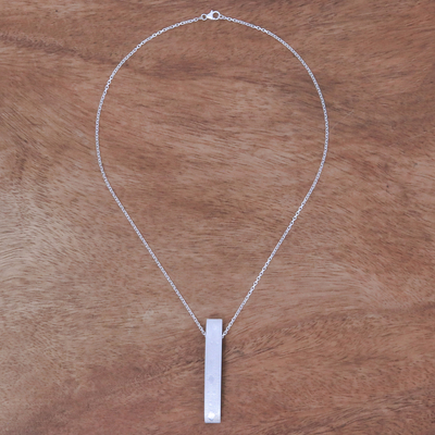 Halskette mit Anhänger aus Sterlingsilber und Holz, (2,7 Zoll) - Halskette mit Anhänger aus Sterlingsilber und Holz (2,7 Zoll)
