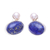 Lapis lazuli and cultured pearl drop earrings, 'Star and Moon' - Lapis Lazuli and Cultured Pearl Drop Earrings from Thailand thumbail