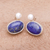 Lapis lazuli and cultured pearl drop earrings, 'Star and Moon' - Lapis Lazuli and Cultured Pearl Drop Earrings from Thailand (image 2b) thumbail
