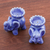 Porta incienso de cerámica Celadon, (par) - Porta-Inciensos de Elefante de Cerámica Celadon en Azul (Par)