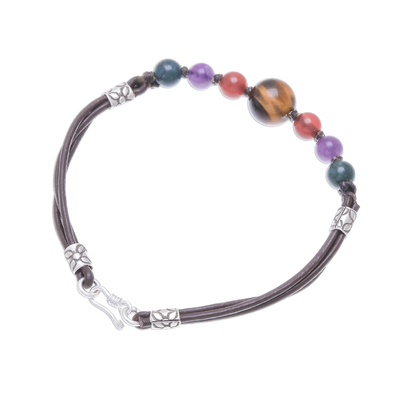 Multi-gemstone beaded bracelet, 'Playful Rainbow' - Multi-Gemstone Beaded Bracelet Crafted in Thailand