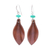 Leather dangle earrings, 'Brown Leaves' - Leather Leaf Dangle Earrings thumbail