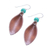 Leather dangle earrings, 'Brown Leaves' - Leather Leaf Dangle Earrings (image 2c) thumbail