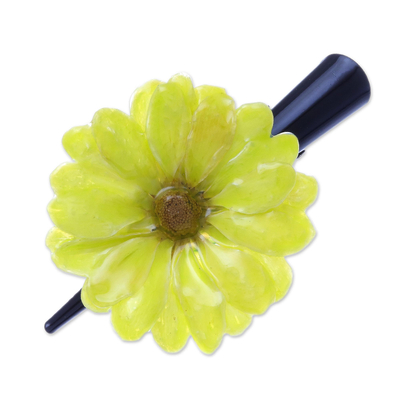 Natural Yellow Aster Hair Clip from Thailand