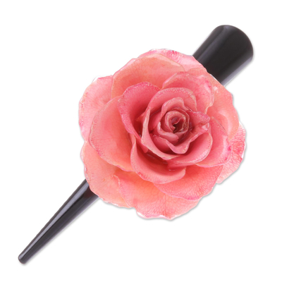 Natural Pink Sweetheart Rose Hair Clip from Thailand