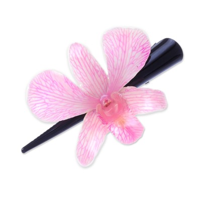 Natural Pale Pink Thai Orchid Hair Clip