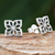 Sterling silver stud earrings, 'Majestic Petals' - Floral Openwork Sterling Silver Stud Earrings from Thailand (image 2b) thumbail